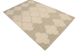 Cream Trellis 5X8 Hand-Tufted Modern Rug