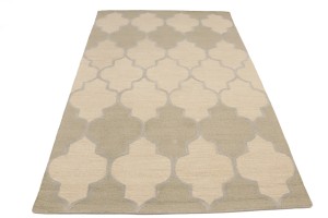 Cream Trellis 5X8 Hand-Tufted Modern Rug