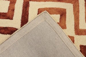 Rust Brown Geometric 5X8 Hand-Tufted Modern Rug