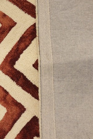 Rust Brown Geometric 5X8 Hand-Tufted Modern Rug