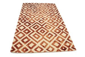 Rust Brown Geometric 5X8 Hand-Tufted Modern Rug