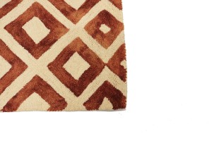 Rust Brown Geometric 5X8 Hand-Tufted Modern Rug