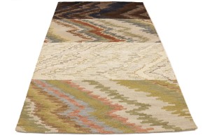 Multicolored Abstract 5X8 Hand-Tufted Modern Rug
