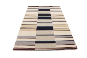 Multicolored Stripes 5X8 Hand-Tufted Modern Rug