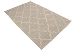 Greige Trellis 5X8 Hand-Tufted Modern Rug