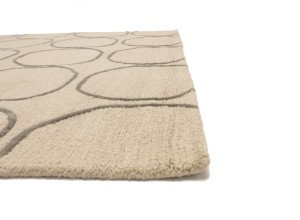 Beige Geometric 5X8 Hand-Tufted Modern Rug