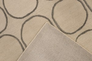 Beige Geometric 5X8 Hand-Tufted Modern Rug
