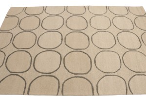 Beige Geometric 5X8 Hand-Tufted Modern Rug