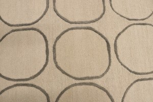 Beige Geometric 5X8 Hand-Tufted Modern Rug