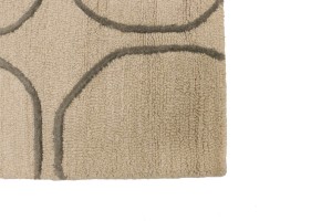 Beige Geometric 5X8 Hand-Tufted Modern Rug