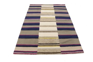 Multicolored Stripes 5X8 Hand-Tufted Modern Rug