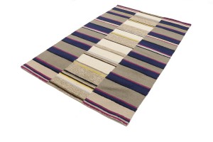 Multicolored Stripes 5X8 Hand-Tufted Modern Rug