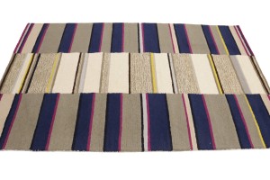 Multicolored Stripes 5X8 Hand-Tufted Modern Rug