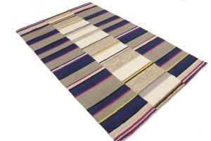 Multicolored Stripes 5X8 Hand-Tufted Modern Rug