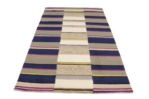 Multicolored Stripes 5X8 Hand-Tufted Modern Rug