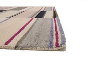 Multicolored Stripes 5X8 Hand-Tufted Modern Rug
