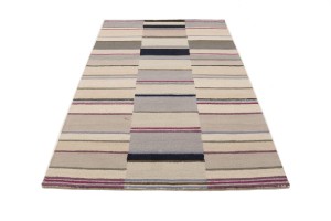 Multicolored Stripes 5X8 Hand-Tufted Modern Rug
