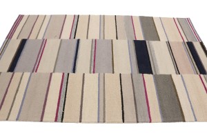 Multicolored Stripes 5X8 Hand-Tufted Modern Rug