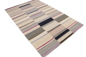 Multicolored Stripes 5X8 Hand-Tufted Modern Rug