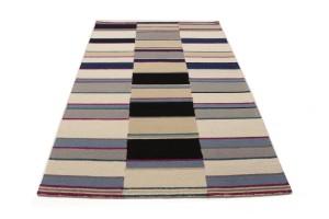Multicolored Stripes 5X8 Hand-Tufted Modern Rug