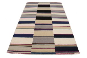 Multicolored Stripes 5X8 Hand-Tufted Modern Rug