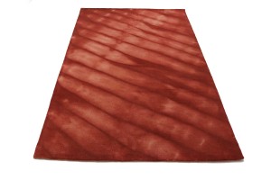Maroon Red Tie-Dye 5X8 Hand-Tufted Modern Rug