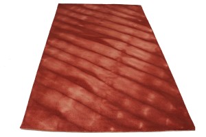 Maroon Red Tie-Dye 5X8 Hand-Tufted Modern Rug