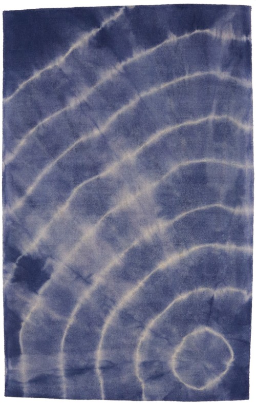 Purple-navy Tie-Dye 5X8 Hand-Tufted Modern Rug