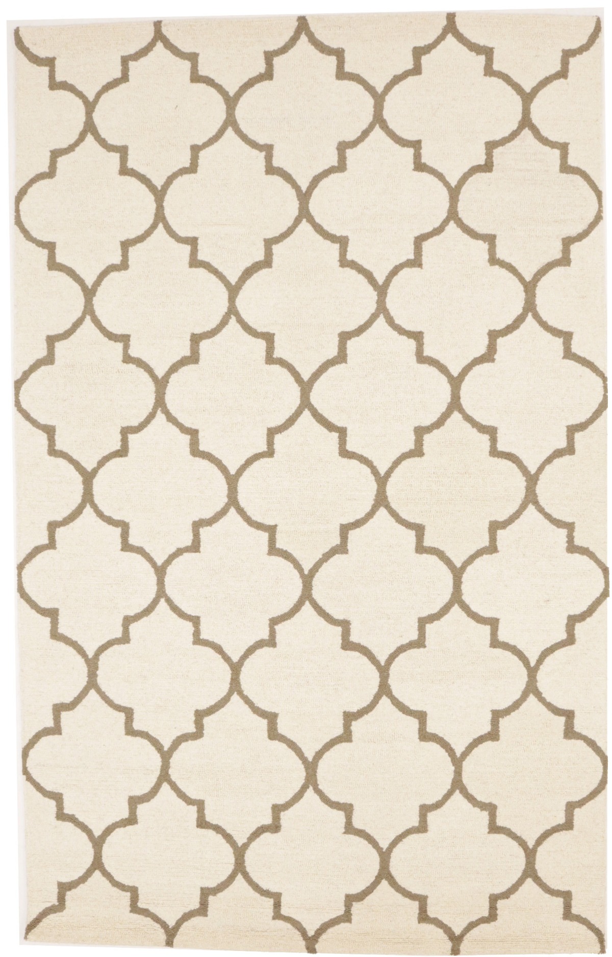 Cream Trellis 5X8 Hand-Tufted Modern Rug