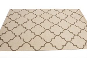 Cream Trellis 5X8 Hand-Tufted Modern Rug