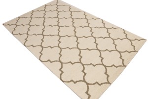 Cream Trellis 5X8 Hand-Tufted Modern Rug