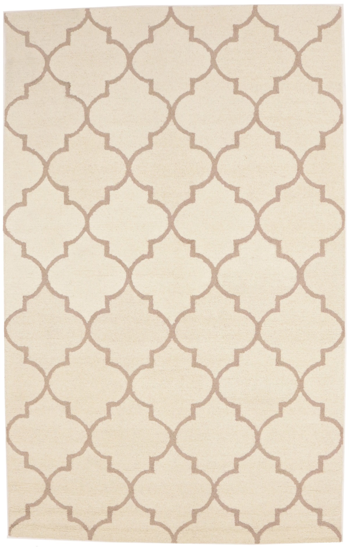 Cream Trellis 5X8 Hand-Tufted Modern Rug