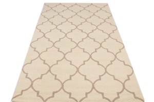 Cream Trellis 5X8 Hand-Tufted Modern Rug
