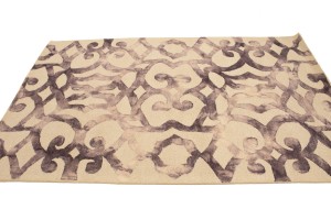 Dark Purple Abstract 5X8 Hand-Tufted Modern Rug