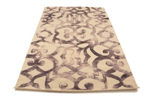 Dark Purple Abstract 5X8 Hand-Tufted Modern Rug