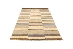 Multicolored Stripes 5X8 Hand-Tufted Modern Rug