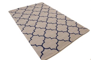 Greige & Plum Trellis 5X8 Hand-Tufted Modern Rug