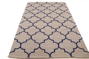 Greige & Plum Trellis 5X8 Hand-Tufted Modern Rug