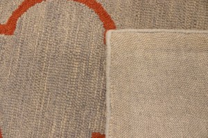 Beige & Orange Trellis 5X8 Hand-Tufted Modern Rug