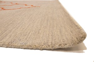 Beige & Orange Trellis 5X8 Hand-Tufted Modern Rug