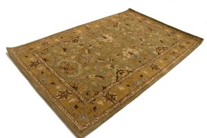 Khaki Floral 5X8 Hand-Tufted Modern Rug