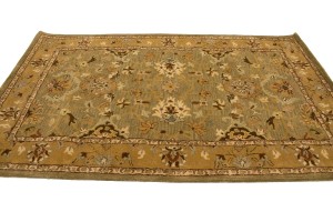 Khaki Floral 5X8 Hand-Tufted Modern Rug