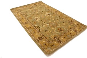 Khaki Floral 5X8 Hand-Tufted Modern Rug