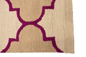 Cream Beige Fuchsia Tie-Dye 5X8 Hand-Tufted Modern Rug