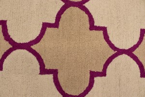 Cream Beige Fuchsia Tie-Dye 5X8 Hand-Tufted Modern Rug