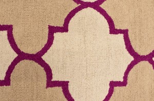 Cream Beige Fuchsia Tie-Dye 5X8 Hand-Tufted Modern Rug