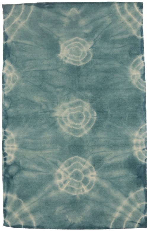 Dark Teal Tie-Dye 5X8 Hand-Tufted Modern Rug