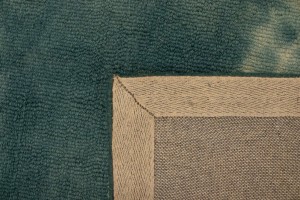 Dark Teal Tie-Dye 5X8 Hand-Tufted Modern Rug