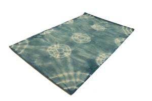 Dark Teal Tie-Dye 5X8 Hand-Tufted Modern Rug