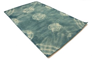 Dark Teal Tie-Dye 5X8 Hand-Tufted Modern Rug